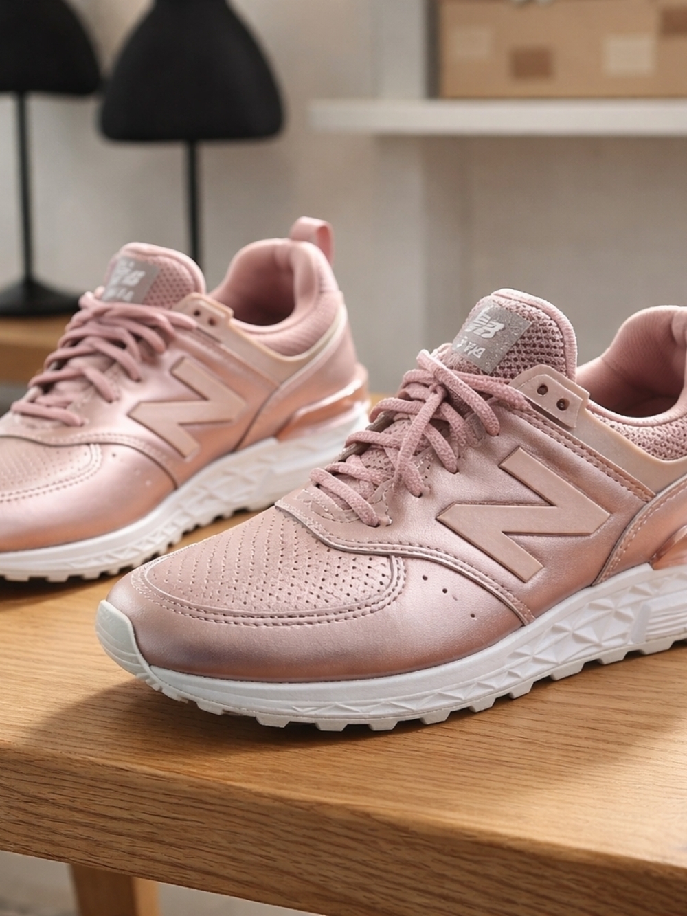 New Balance 574 Sport Sneakers Running Shoes WS574SAR Rose-Gold Size 8.5